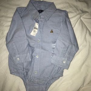 Boys oxford button up bodysuit